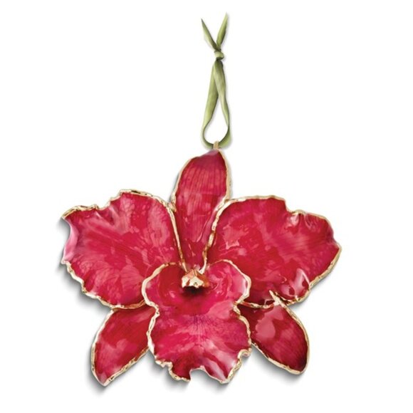 Lacquer Dipped Real Cattleya Orchid Ornament - Picture 2 of 4